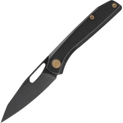 FerraMonster Xandros S90V Black Stonewash with BSW Titanium handle FM23007-B