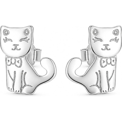 Argento Strieborné náušnice mačka 67568