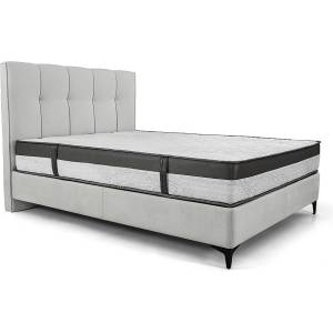 Мебели КАМБО Тапицирано легло Boxspring светлосиво Ida B1 Aria 13 K1 Black