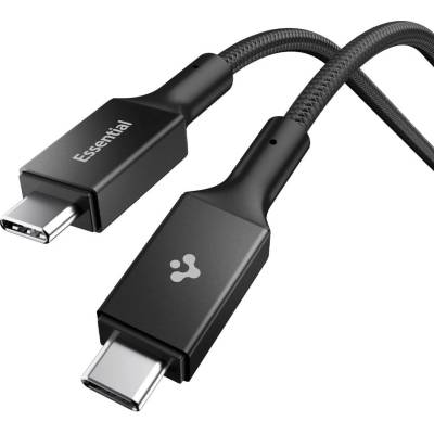 Spigen Кабел за данни Spigen Essential (EB10010CC) - Type-C към Type-C, 100W, 1м - Черен