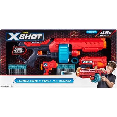 Raketomet Zuru X-Shot Turbo Fire + Fury 4 + Micro