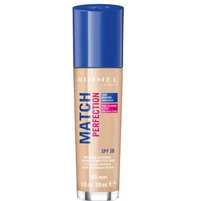 Rimmel London Match Perfection SPF20 течен фон дьо тен 30 ml нюанс 100 Ivory