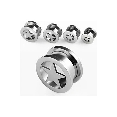 Piercingate tunel do ucha hvězda PTP00236