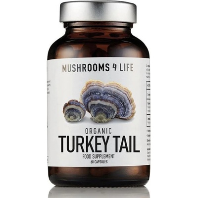 Mushrooms 4 Life Bio Turkey Tail Coriolus Outkovka pestrá 60 kapslí