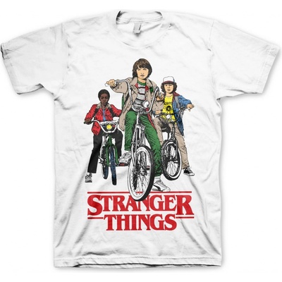 Pánské tričko Stranger Things Bikes bílá