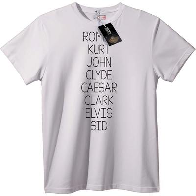 NOONEBRAND Тениска Известни Исторически и Pop Culture Имена - 2XL, White
