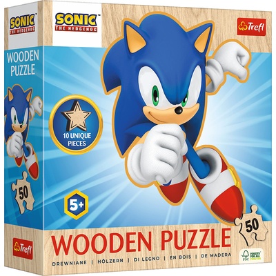 TREFL Dřevěné obrysové Sonic Veselý Sonic 50 dílků