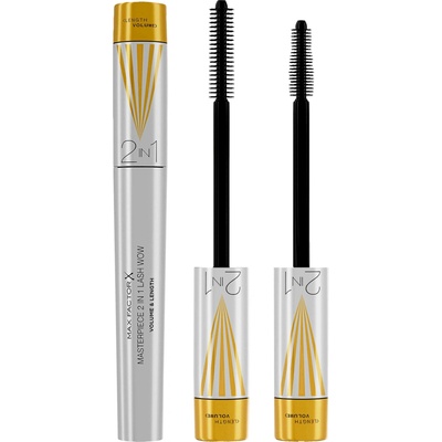 Max Factor Masterpiece Lash Wow řasenka pro prodloužení natočení a objem s kartáčkem 2 v 1 Black 7 ml