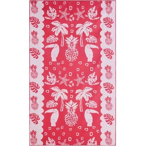 SUNDEK Хавлиена кърпа Sundek Recycled lightweight microfibre tropic salad print towel - Pink (Pitaya)