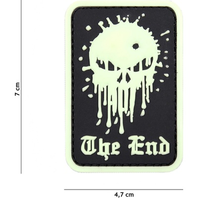 Gumová nášivka 101 Inc nápis The End - svietiací