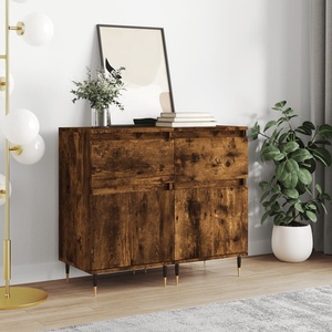 vidaXL Бюфети 2 бр опушен дъб 40x35x70 см инженерно дърво (831143)