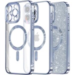 Techsuit Калъф за iPhone 16 Pro Max - Luxury Glitter MagSafe - Light Blue (KF2335180)