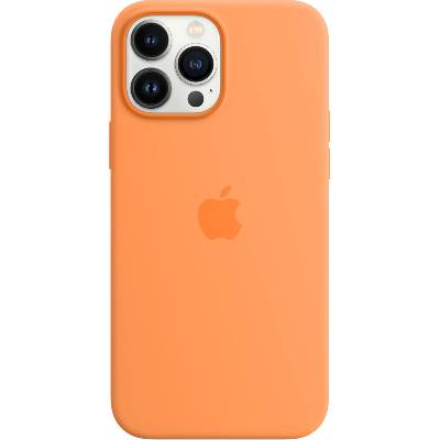 Apple Оригинален гръб Apple Silicone Magsafe Cover за iPhone 13 Pro Max - Marigold, MM2M3ZM/A