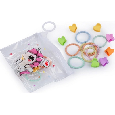 Gumičky a skřipce do vlasů sada Balení: 1 sada, Varianta: mix náhodný jednorožec
