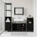 vidaXL Комплект шкафове за баня 3 бр. Черен дъб 40 x 36 x 181 см (3444561)