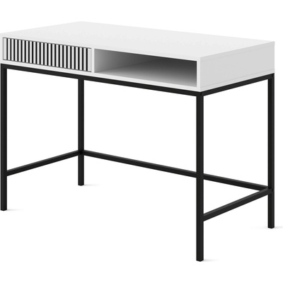 BIM Тоалетка Ravenna F 1S боядисан фрезован MDF, бял мат/черно (RAVENNADESKWMBMBF)