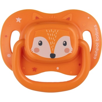 Canpol babies Симетрична силиконова залъгалка Canpol - Cute Animals, 6-18 m, Оранжева (34/925_ora)