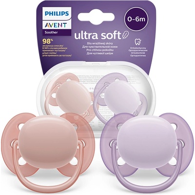 Avent SCF091/31 Dudlík Ultra Soft růžová/fialová – Zboží Dáma