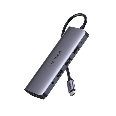 UGREEN 10-in-1 USB-C Hub - мултифункционален хъб за свързване на допълнителна периферия за устройства с USB-C (тъмносив)