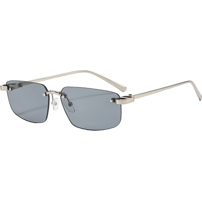 Techsuit Слънчеви очила Techsuit Premium Sunglasses (S098) - унисекс, правоъгълни, без рамка - Тъмно сив (Dark Smoke)