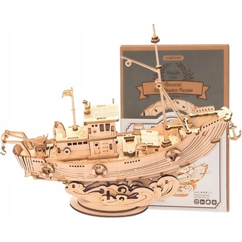 Robotime Rolife 3D dřevěné puzzle Rybářská loď 104 ks
