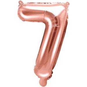 Party Deco Фолиев Балон Цифра, Розово Злато, 35см - 7 (fb10m-7-019r)