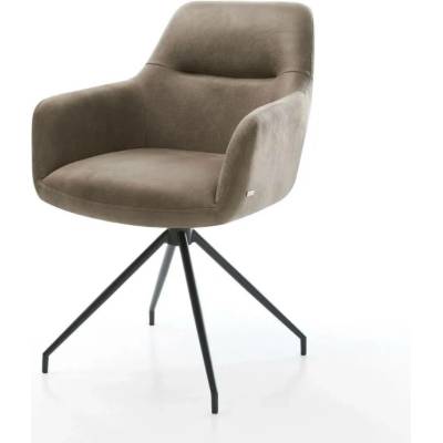 Delife Pejo-Flex mikrovlákno taupe vintage křížová podnož zúžená černá taštičkové pružiny