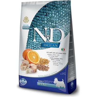 N&D Ocean Dog Adult Mini Low Grain Cod Spelt Oats & Orange 2,5 kg