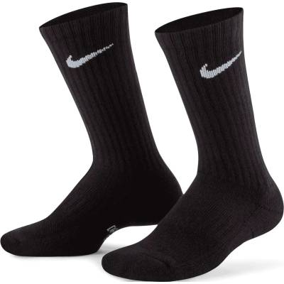 Nike Детски спортни чорапи Nike Kid's Everyday Cushioned Crew Socks 3-Pack Sports socks - Black / White - размер M (207-1071-0112)