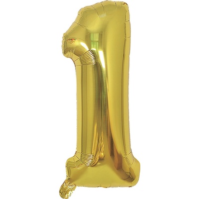 JUNIOR Balón narodeninový, zlatý 40" 100 cm číslo 1