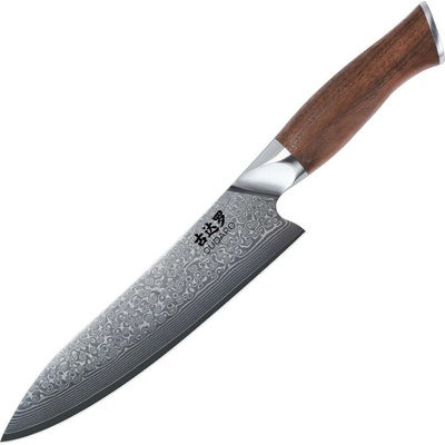 Gudaro - Damaškový šéfkuchársky nôž TAKUMI 8", 67 vrstiev ocele, dĺžka 20 cm, orech GD1003-C