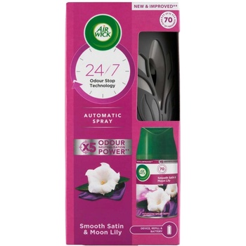 Air Wick Freshmatic Автоматична освежител за въздух с пълнител Кадифено сатен и Нощна лилия 250ml (5997321790121)
