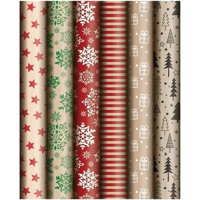 Baliaci papier Vianoce - mix kraft 500 x 70 cm