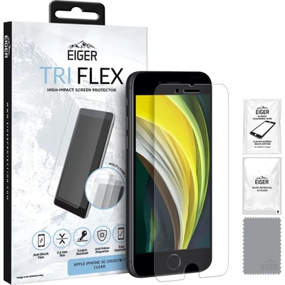 Eiger Eiger Tri Flex High Impact Film Screen Protector (1 Pack) for Apple iPhone SE (2020)/8/7 in Clear