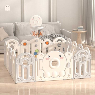 Feelkids Бебешка ограда Feelkids - Октопод, с баскетболен кош и табло, 120 x 166 cm (FE-WL-ZY002)