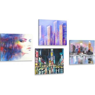 Set obrazů tajemný noční život - 4x 40x40