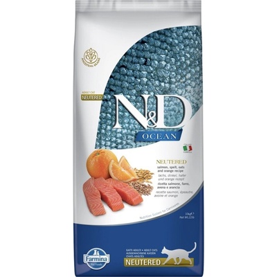 N&D OCEAN Cat LG Salmon, Spelt, Oats & Orange Neutered Adult 10 kg