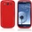 Samsung I9300 Galaxy S III Силиконов Калъф Червен + Протектор