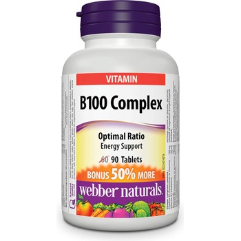 Webber Naturals Vitamin B100 Complex, 90 таблетки, Webber Naturals