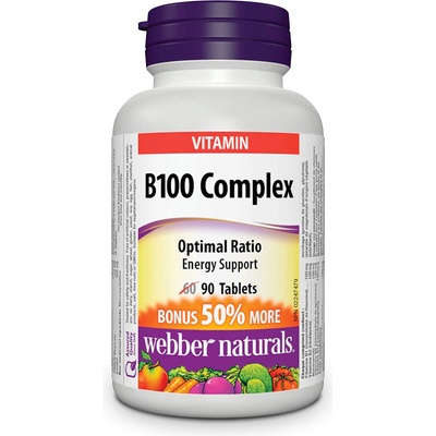 Webber Naturals Vitamin B100 Complex, 90 таблетки, Webber Naturals