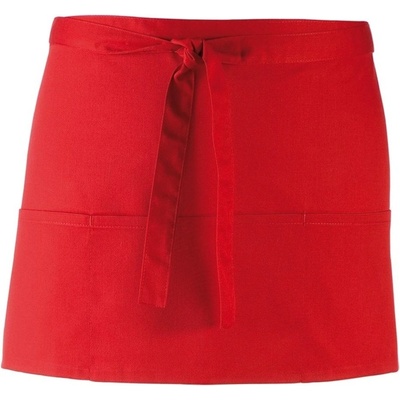 Premier Workwear Krátka čašnícka zástera s vreckami Červená