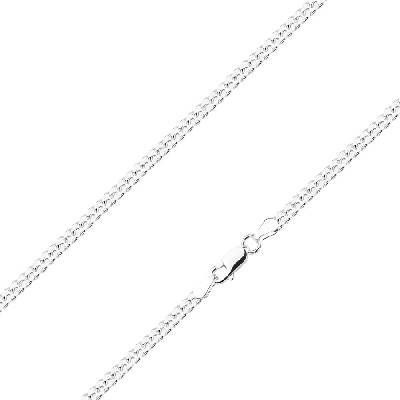 Šperky eshop Stříbrný řetízek - zkosená oválná očka AB18.01