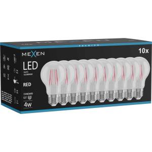 Mexen Vintis 10x LED филаментни крушки E27, A60, 4W, 55 lm, червени - L150-E27-04XX-45x10 (L150-E27-04XX-45x10)