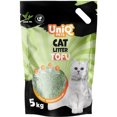 Uniq Pets Cat Tofu Cat Litter биоразградима котешка тоалетна 5kg / 12L зелен чай