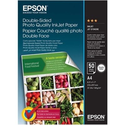 Epson Фотохартия EPSON Double-Sided Photo Quality Inkjet Paper, A4, 50бр (C13S400059)