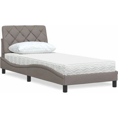 vidaXL s matrací taupe textil