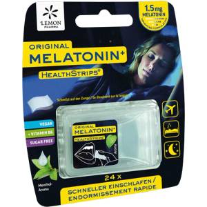 Lemon Pharma Мелатонин 0.75 mg + Витамин B6 0.5 mg - Бързо заспиване и спокоен сън, 24 ментови ленти (800250 LP)