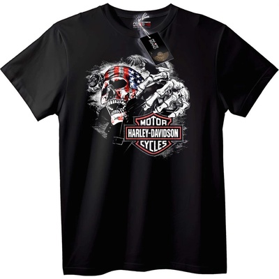 NOONEBRAND Тениска с Lebka на Harley-Davidson - M, Black