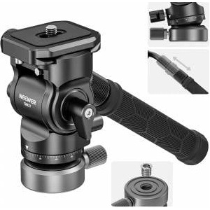 NEEWER Fluid Head Tripod with +/-10° Leveling Base (⌀37mm), Metal, GM27
