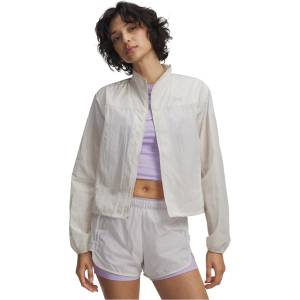 Under Armour Дамско яке Under Armour Womens Explor Trail Run Wind Jacket - White/Purple